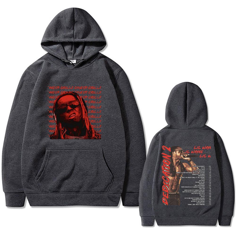 Rapper Lil Wayne Dedication Album Graphic Hoodie Men Women Fashion Vintage Hip Hop Streetwear Unisex Fleece Oversizpullover