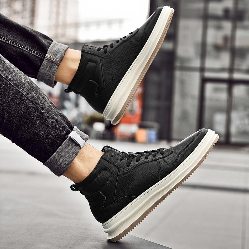 Man Casual Boots High Quality Men Sneakers New Outdoor Comfy Mens Ankle Boots Fashion Low Top Men High Top Shoes Genuine Leather
