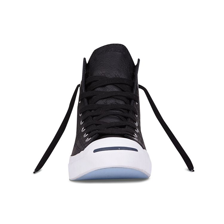 Converse Jack Purcell Leather Slip Resistant Durable High Top Skate Shoes Unisex Sneakers Black 155718C