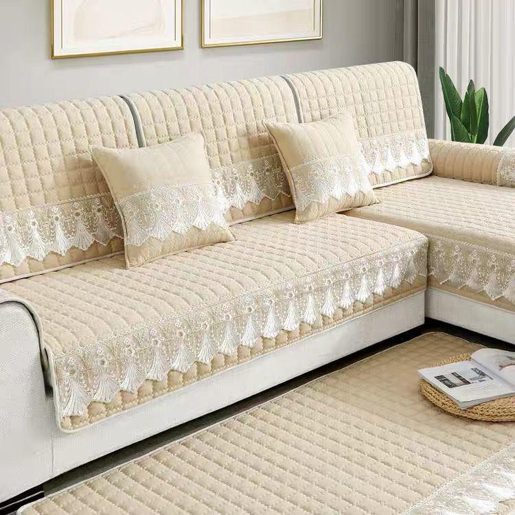 Universal Non-Slip Sofa Cover, Fully Wrapped European Style for All Seasons - Modern Fabric Protector Cushion.