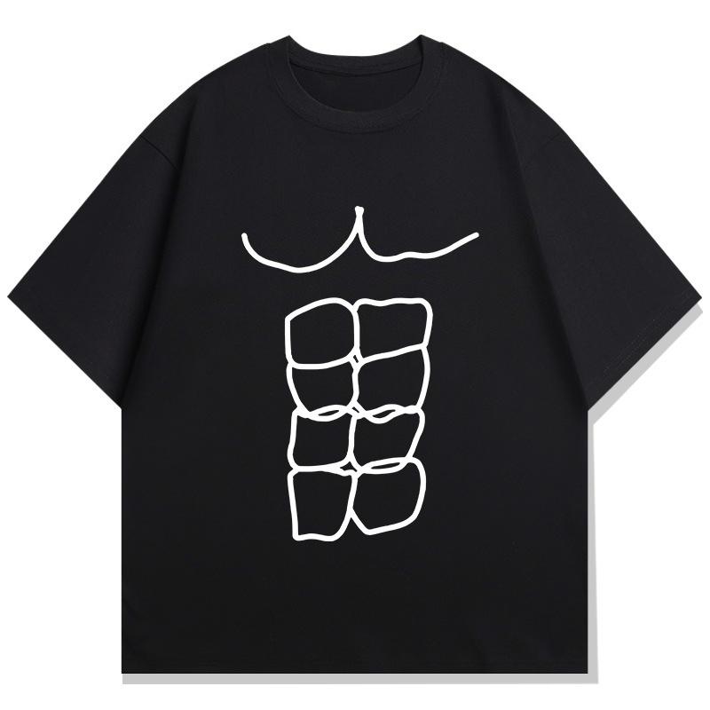 

Funny Fitness Abs Printed T Shirts Graphic T Shirts High Quality Mens and Womens Short Sleeved T Shirts Mens Sportswear Tops 4XL