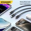 ESSAGER 3-in-1 100W 7A Fast Charging Cable for Android & Mobile Phones