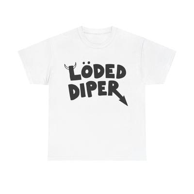 Loded Diper Diario di un tipo con un sacco di guai T-shirt Grafica Unisex (bianco o nero)