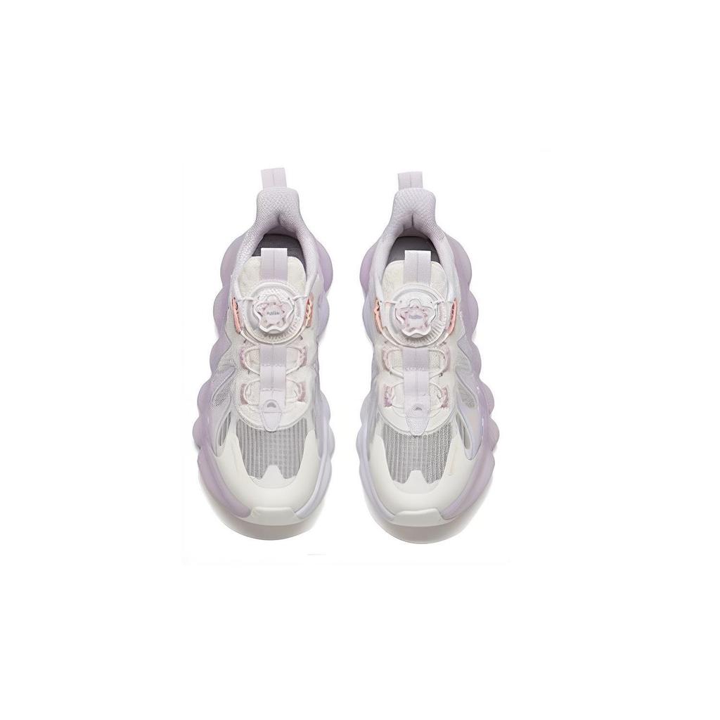 Anta Kids Starry Anti-Slip Shock Absorbing Durable Casual Shoes Kids Shoes White Purple 322238889-4