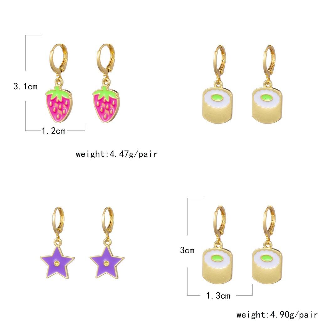 Trendy Alloy Rose Butterfly Cloud Earrings Fashionable Geometric Shapes For Street Style Photography