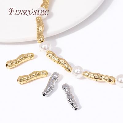 18K Gold Plated Brass Hollow Tube Bead Spacer Beads Supplies For Needlework Natural Stones Jewelry Making DIY Beadwork Accessory