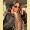 Street Faux Fur Patchwork Cropped Coats Women Loose Lapel Full Sleeve Pockets Warm Jackets Winter Lady Outwear