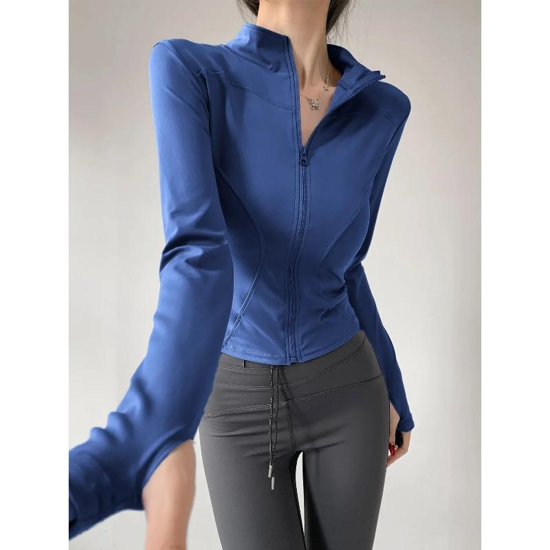 Sun Quick Drying Sports Coat Women's Tight Yoga Jacket Long Sleeve Zipper Jacket Running Fitness Women's Jacket