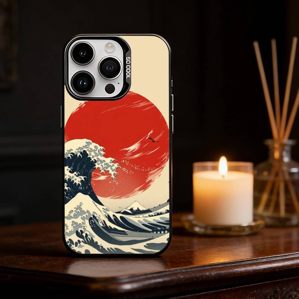 

Great Wave Off K-Kanagawa Phone Case Color Silver Shell For IPhone 17 16 15 14 13 12 11 Pro Max Plus iPhone12PRO