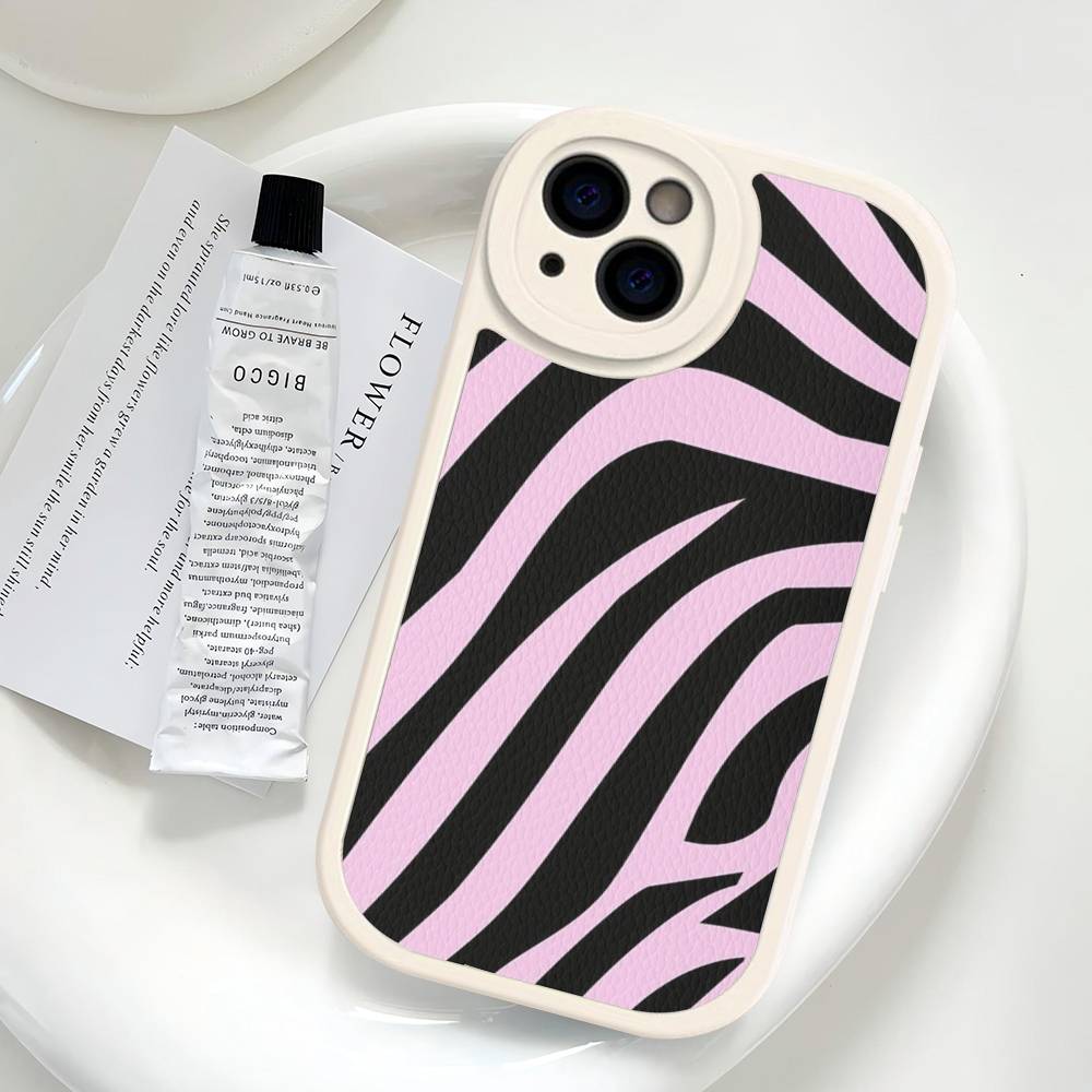 Zebra Pattern Art For IPhone 16 15 14 13 12 11 Pro Max Plus Leather Phone Cover