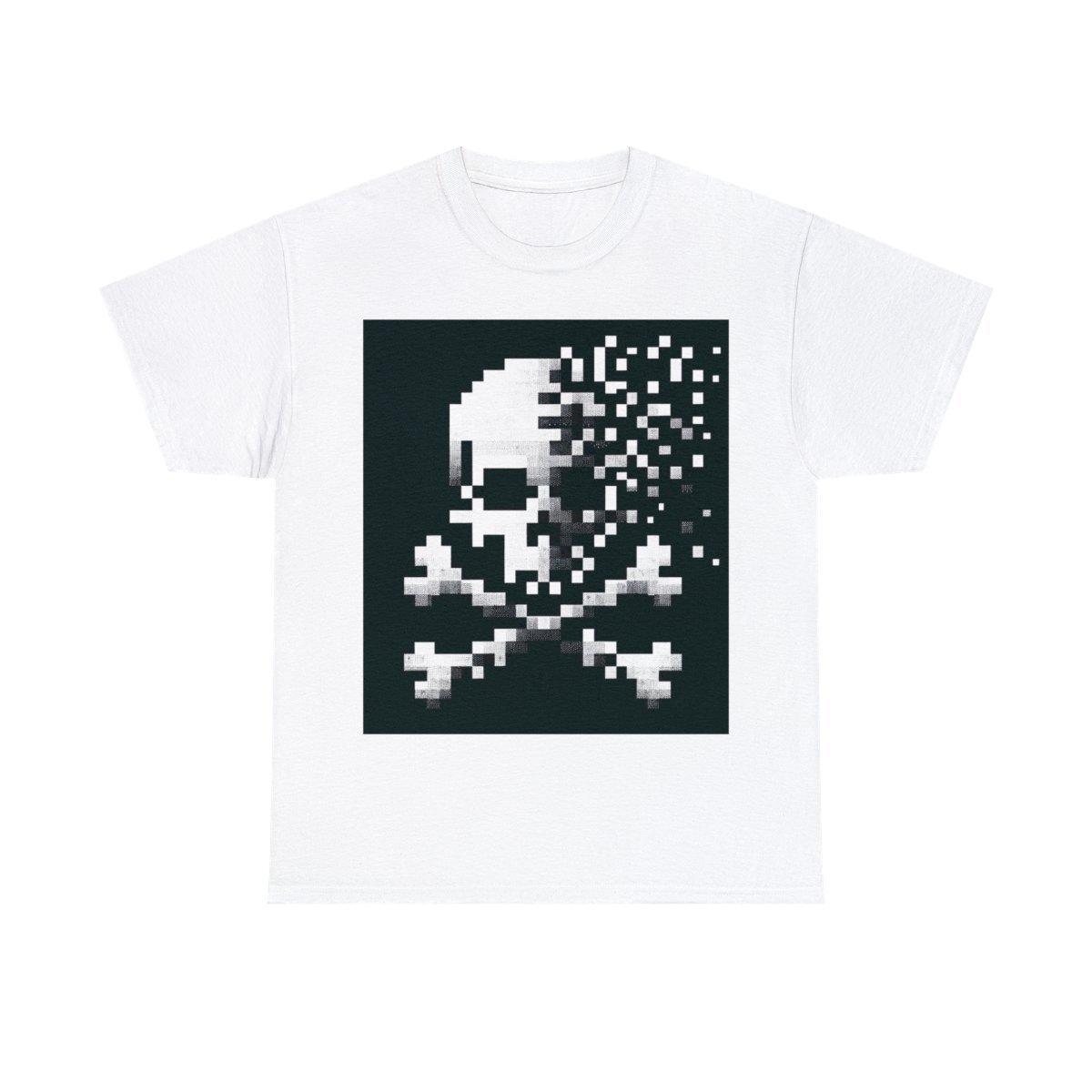 Unisex Adult T Shirt Skater Punk Gothic Pixel Skull Cross Bones Pirate Street S разноцветный