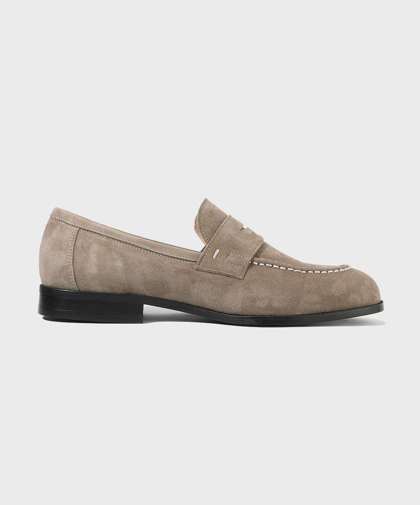 Firenze Atelier Standard U-Tip Suede Penny Loafers 4050-Qs [Ash Beige]
