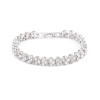 Exquisite Luxury Roman Crystal Bracelet for Women Wedding Gift Korean Rose Gold Silver Color Chain Bracelets Jewelry