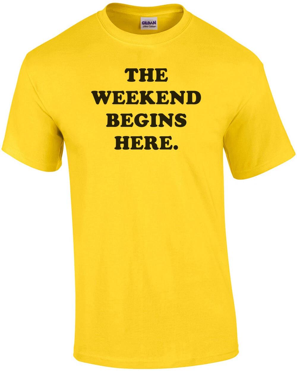 THE WEEKEND BEGINS HERE. Shirt L