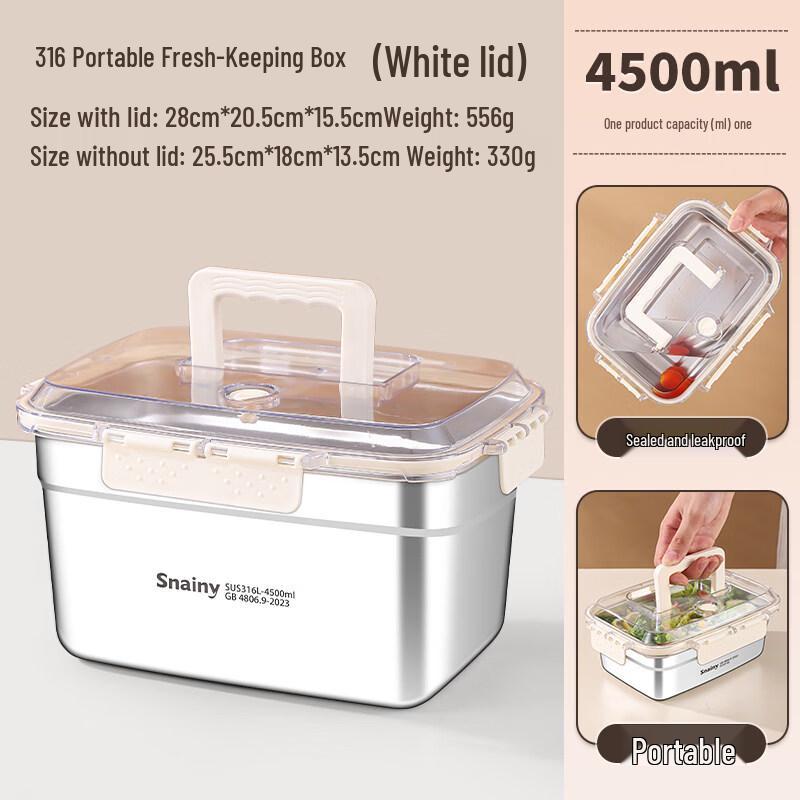 DM 316L Stainless Steel Portable Sealed Lunch Box
