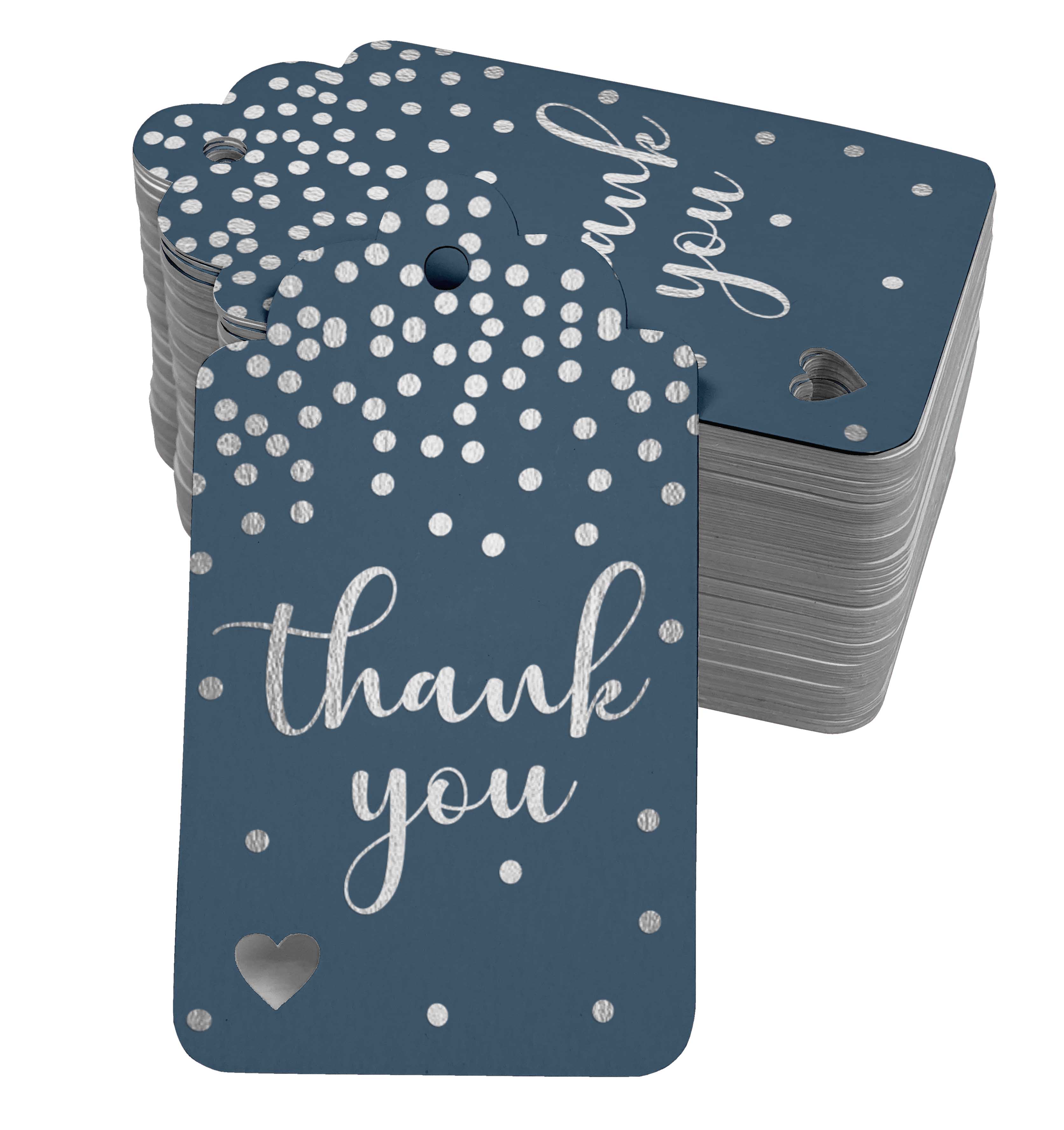 

Inkdotpot Справжня золота фольга Подяка Весільний вечір-Дитячий вечір-Пенсія-Весілля-День народження Бірки Прихильність Повісьте паперові бирки 100 50 Silver Foil Tags синій