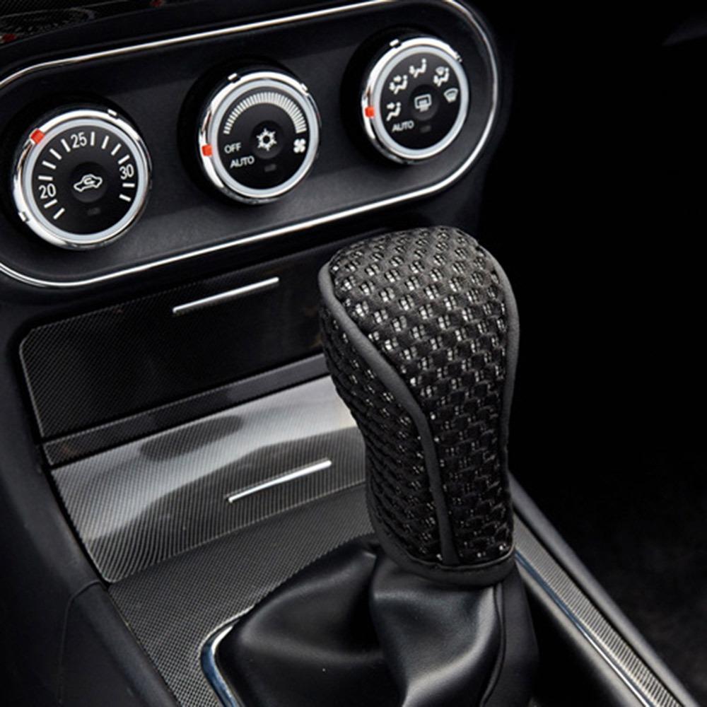 Universal Non Slip Car Shift Knob Cover Breathable Solid Color Grip Handle Protective Cover Auto Interior Accessories