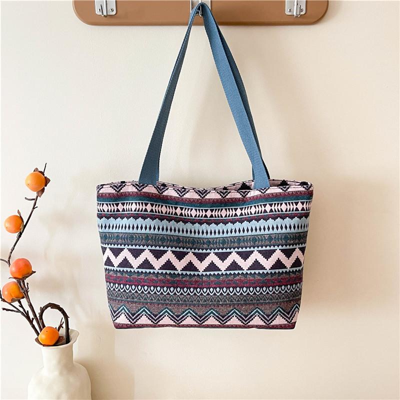 New Summer National Style Women's Bag Fashion Contrasting Color Large Capacity Niche Women's Bag Shoulder Bag Tote Bag Women's Bag