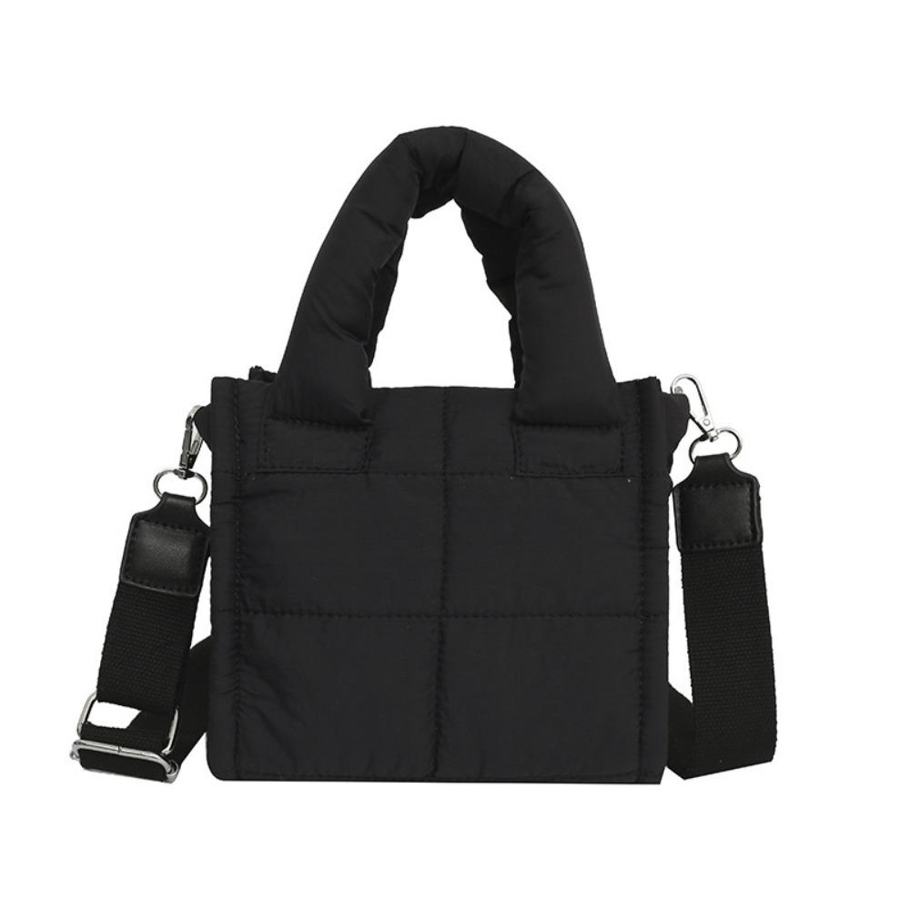 Large Capacity Down Cotton Shoulder Bag Korean Style Nylon Handbag Small Square Bag  Lady