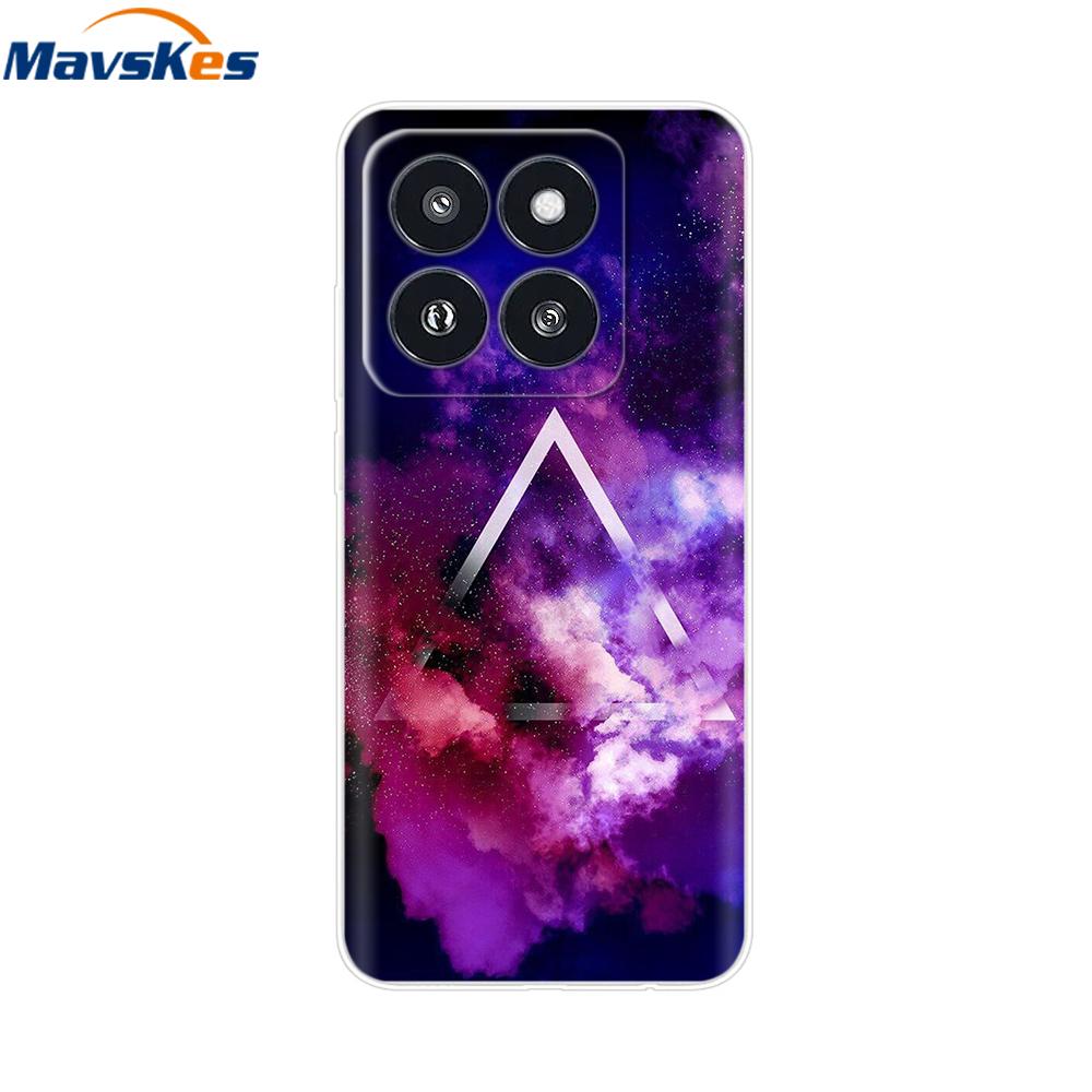 Phone Case For Xiaomi 14 Pro Case Soft Clear Painted Silicone Bumper Capa For Xiaomi 14 13T Mi 13T Pro Protect Transparent Cover