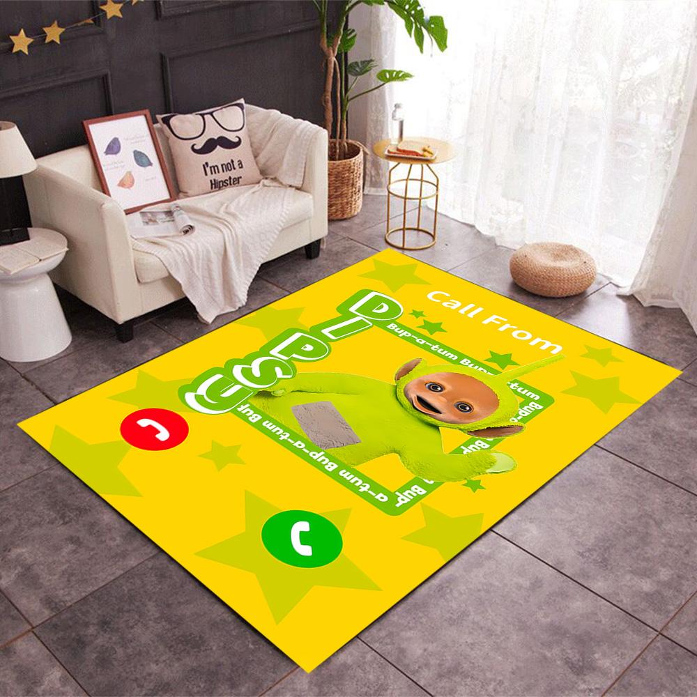 Teletubbies Scooter Adventure Themed Anti-Slip Rugs - Polyester Home Decor, Suitable for Bedrooms, Living Rooms, Doorways, Studios, and Decorations