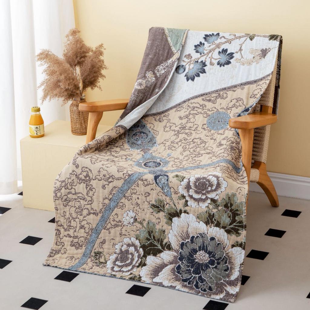 China Colored Jacquard Pure Cotton Four-Layer Gauze Bath Towel Men Women Extra-Large Adult Beach Towel Soft Absorbent