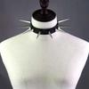 Long Spike Choker Punk Faux Leather Collar Cool Big Rivets Necklace Accessories