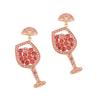 European and American Popular Party Style Rhinestone Pearl Women Pendant Wine Bottle Fashion Creativity Cross-border Hot-selling Earrings