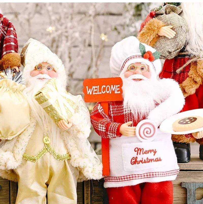 Multicolor Santa Claus Christmas Figurine Decoration Fit School Christmas Celebration Home Holiday Decoration Christmas Decor