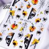 DIY Manicure Accessories Women Nail Stickers for Autumn Halloween, Pumpkin Spider Web Skull Flame Easy Application Decal, Art Supplies Holiday
