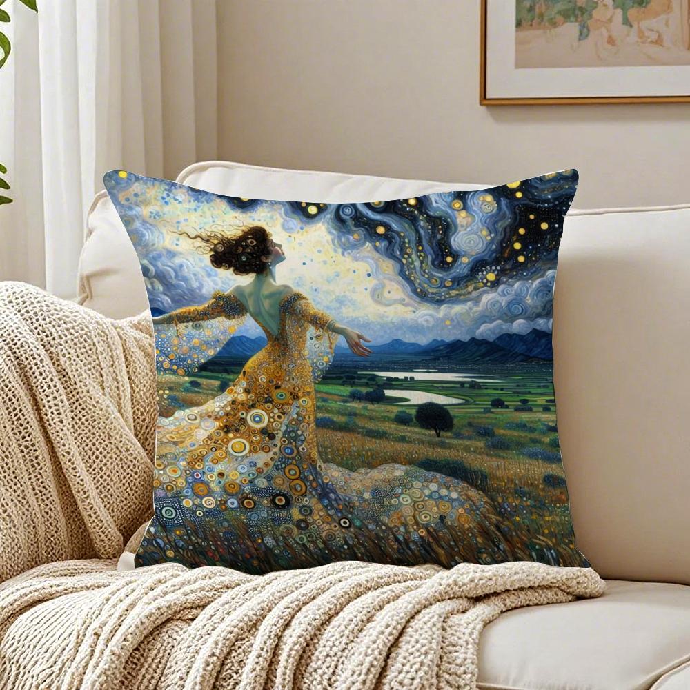 Nouveau Austrian Art GGustav Klimt Cushion Cover Pillowcase Antidustmite living Room Sofa Decor Cushion Room