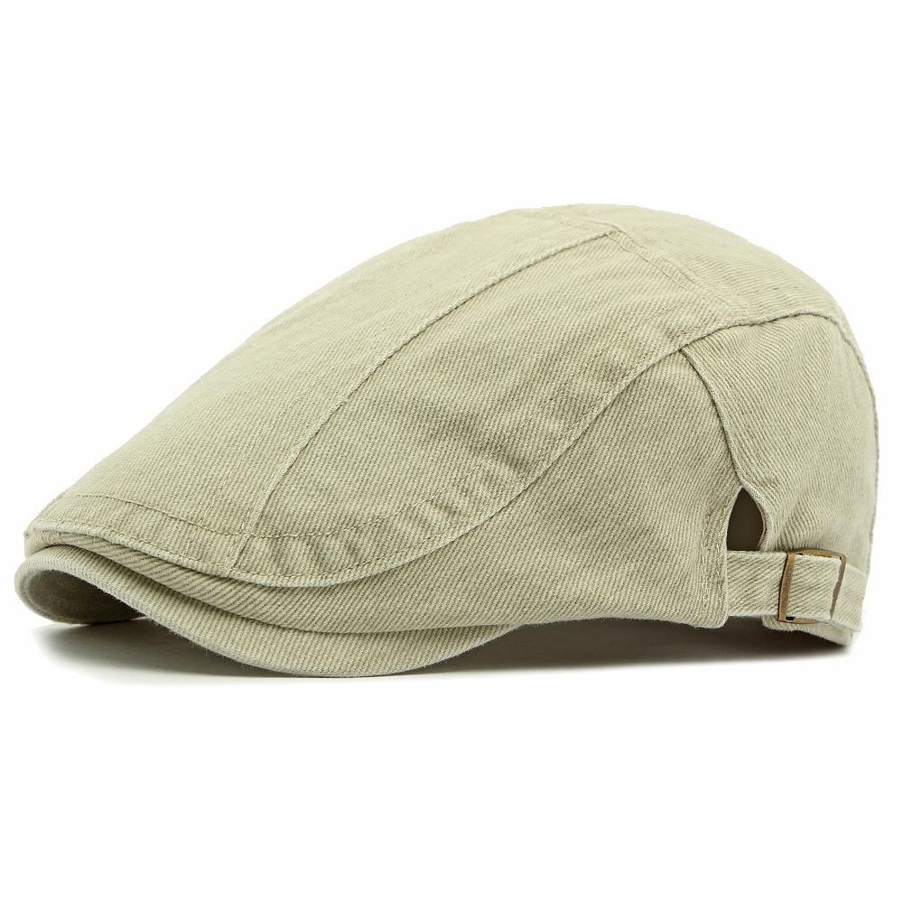 

Хлопковый берет мужской кепка с козырьком женский британский винтажный кепка художника бежевый
