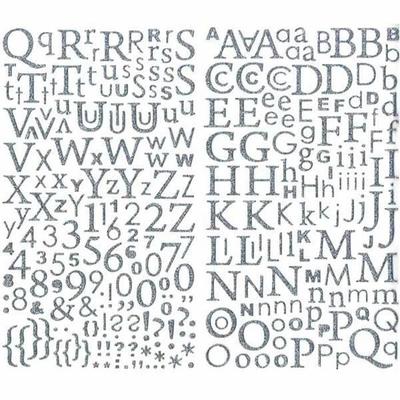 Silver Glitter Sticker Alphabet
