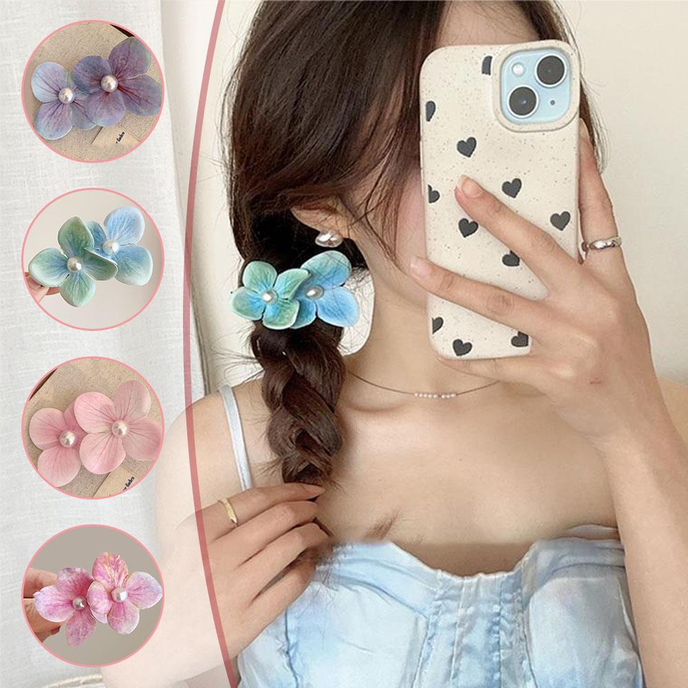 Trendy Fairy Phalaenopsis Flower Duckbill Clip Flower Pearl Hairpin Butterfly Orchid Flower Bangs Side Clip Hair Accessories