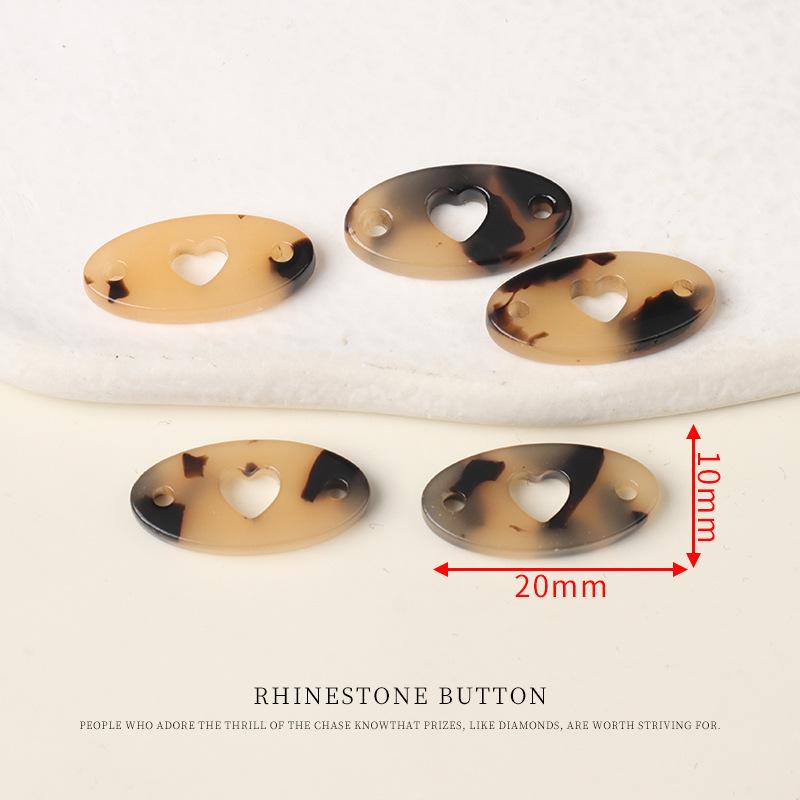 5pcs Resin Imitation Shell Love Oval Sign Sweater Cardigan Hat Clothing Decoration Tortoiseshell Button Buttons