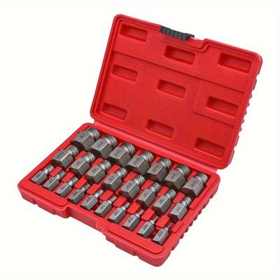 25-teiliges Schraubenausdreher-Set, Sechskantkopf-Mehrkeil-Schraubenausdreher-Werkzeug zum einfachen Herausziehen von abgebrochenen Stehbolzen und Innensechskantschrauben