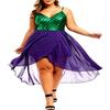 European, American Spring and Summer Mermaid Women Sexy Scale Printing Irregular Dress Cross-border Spot
