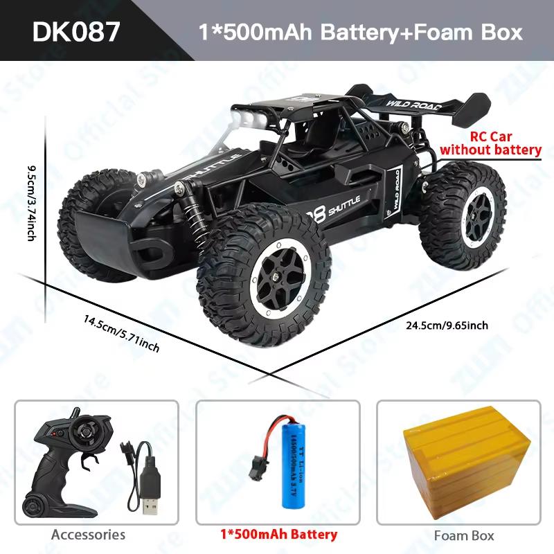 1:12 1:16 20KM/H RC Car With LED Lights 2.4G Alloy Off-Road High Speed Vehicle Remote Control Cars Toys for Children Gifts