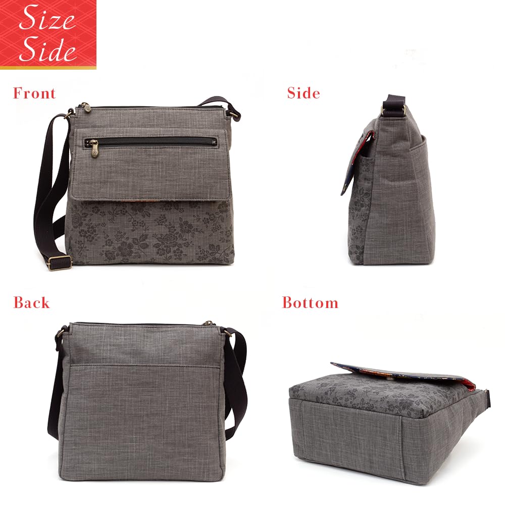 [creare Kiki] Damen Umhängetasche, Crossbody, Leicht, Hergestellt in Japan, Japanischer Stil, Yamaboshi Design, Mehrere Taschen, Geburtstagsgeschenk für Mama