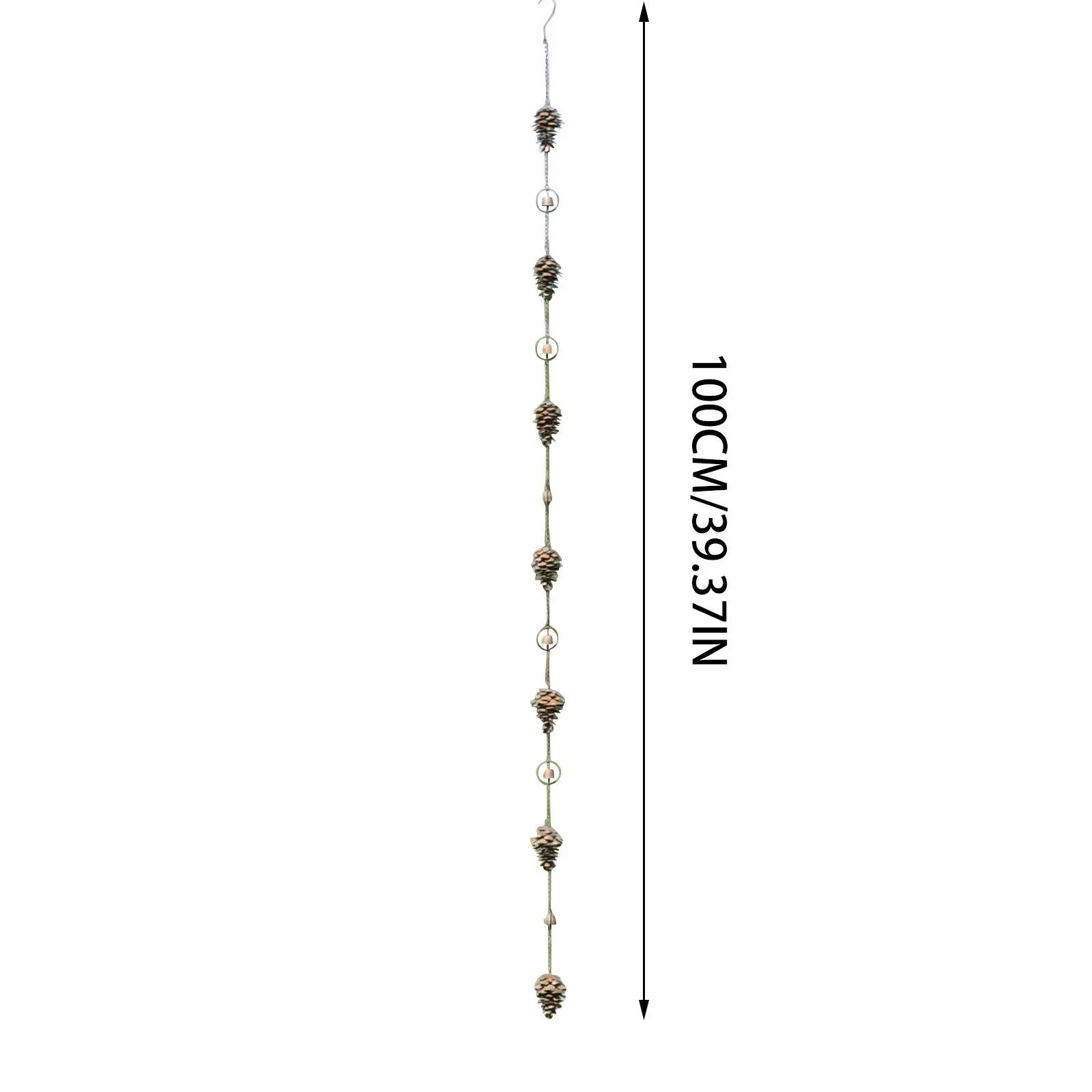 

Ретро Колокольчики ветра в виде сосновых шишек Цепь для стока воды Цепь для стока воды с карниза в японском стиле Сад Двор Уличный Металлический Сделано Старая работа Дождевая цепь