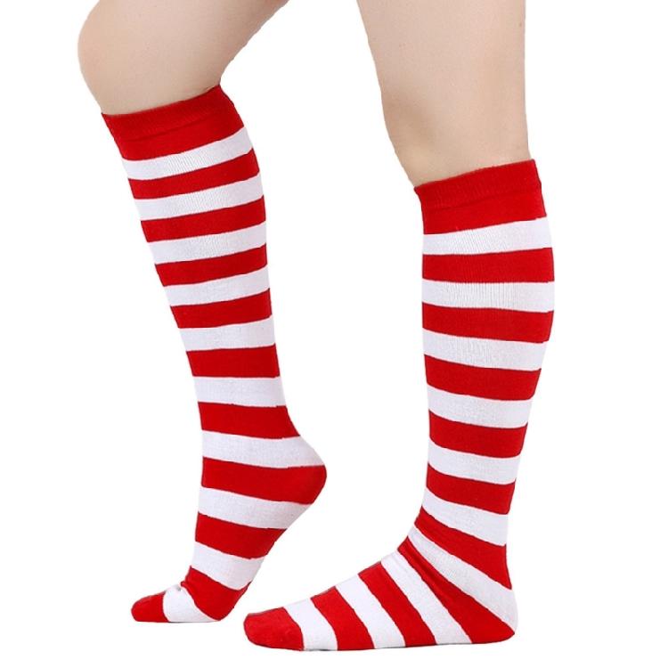 Gestreifte Kniestrümpfe Gestreifte Wadenstrümpfe Halloween Festival Cosplay Strümpfe Lange Stiefelstrümpfe Strumpfwaren für Damen