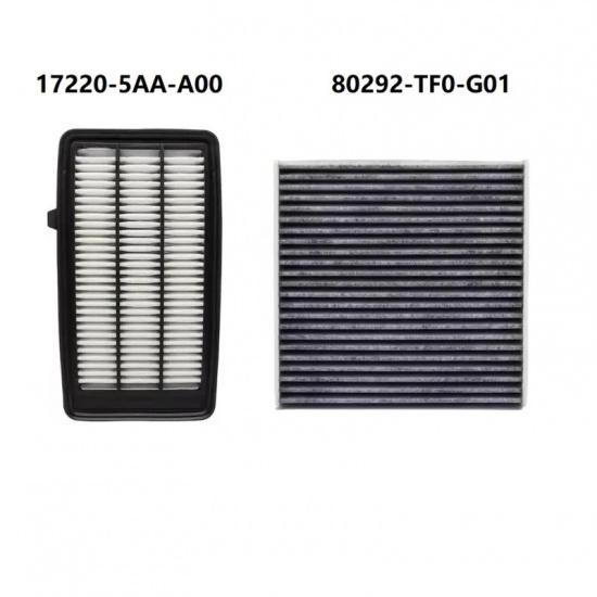 Set Engine Cabin Pollen Air Filter For Honda CR-V CRV Civic X 1.5L Turbo 17220-5AA-A00 80292-TF0-G01