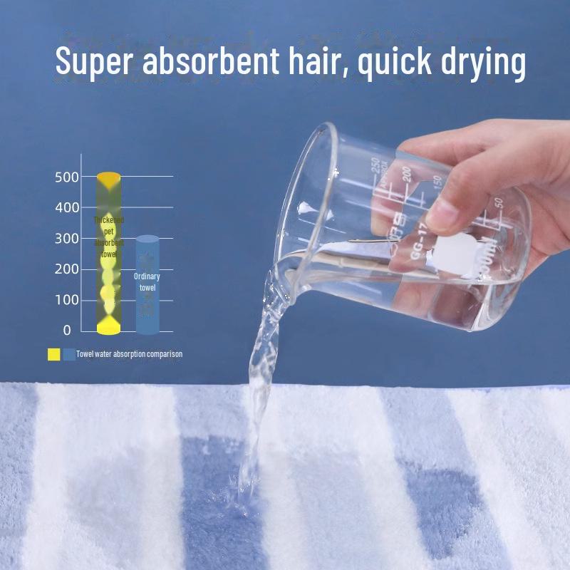 Halat de baie super absorbant cu uscare rapidă pentru animale de companie, pisici și câini - Prosop gros