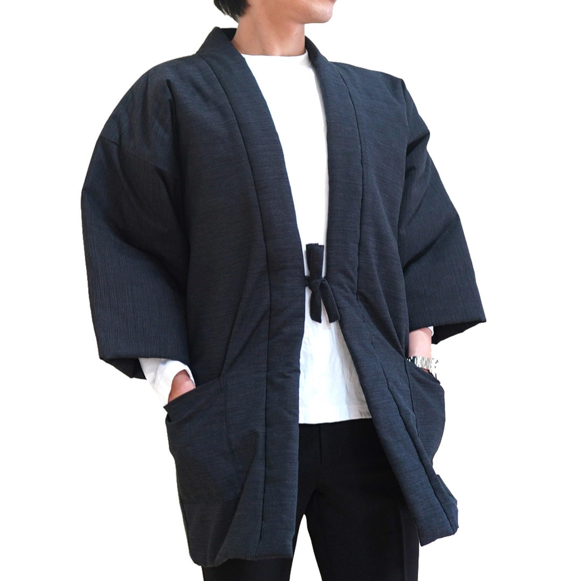 

Kurume Ori Hanten Dark Grey Сделано в Японии Hanten Одеяло с моющейся подкладкой Eco Life Dotera Donbuku [Morior] Мужское