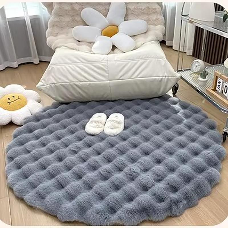Carpet 1PCS Round Plush Bubble Wool Free Living Room Sofa Bedroom Dressing Cloakroom Bedside Feet Home Decoration