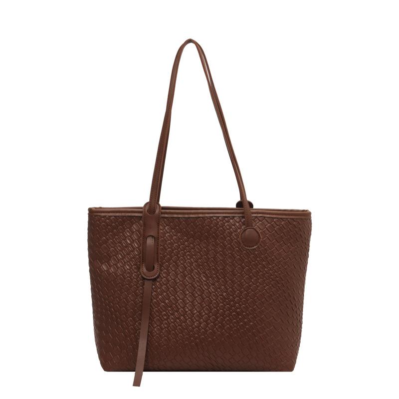 Fashion popular woven women's bags, new trendy Korean version of large-capacity shopping bags, simple tote bags, portable shoulder bags