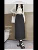 2023 High-Waist Gray A-Line Skirt for Plus Size Women
