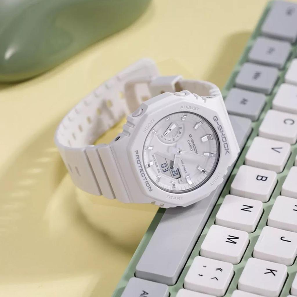 Casio G-Shock Fashion Quartz Watch Resin Strap White Dial Women Watches GMA-S2100-7APR