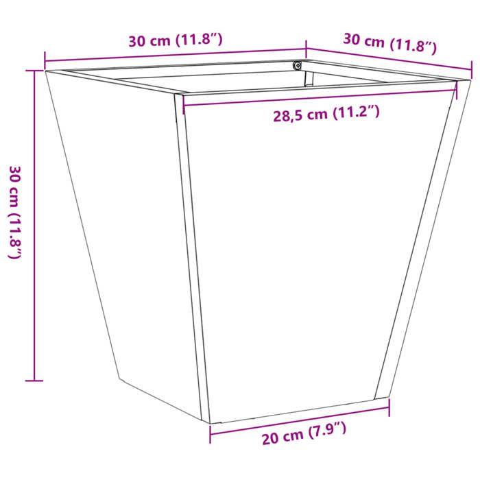 VidaXL Jardinières 2 pcs anthracite 30x30x30 cm acier, jardinière d'extérieur, boîte à fleurs, boîte de jardin, jardinière 851043