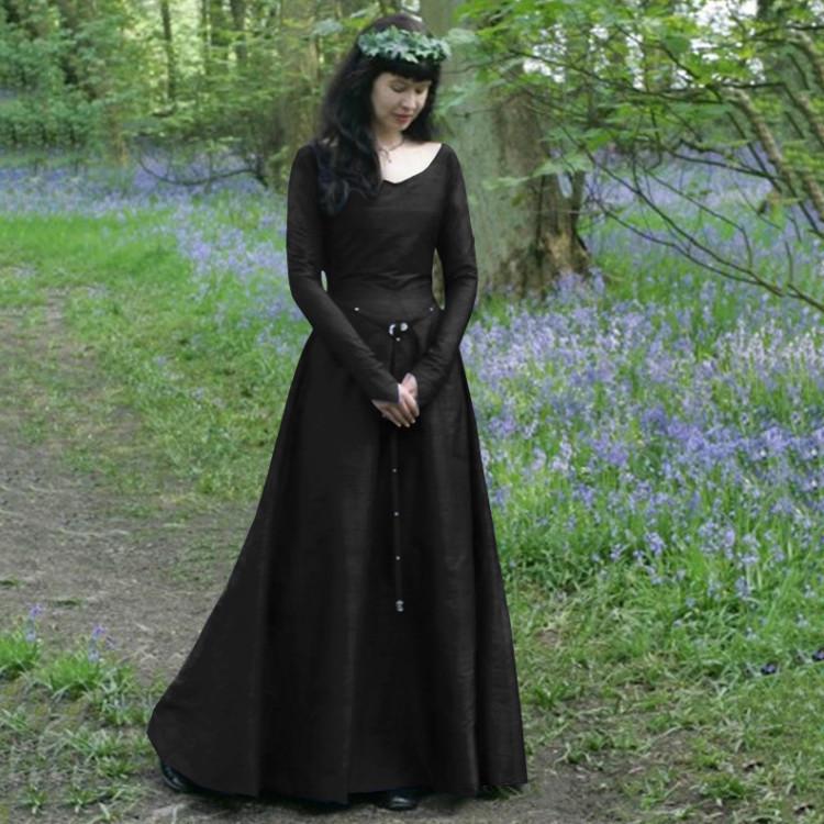 2019wish Medieval Europe Long Sleeve Slim Fit Women's Party Dress